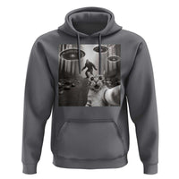 Cat Selfie With Bigfoot UFO Hoodie Funny Cat Lover Gifts - Wonder Print Shop
