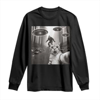 Cat Selfie With Bigfoot UFO Long Sleeve Shirt Funny Cat Lover Gifts - Wonder Print Shop