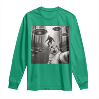 Cat Selfie With Bigfoot UFO Long Sleeve Shirt Funny Cat Lover Gifts - Wonder Print Shop