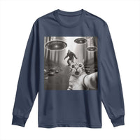 Cat Selfie With Bigfoot UFO Long Sleeve Shirt Funny Cat Lover Gifts - Wonder Print Shop