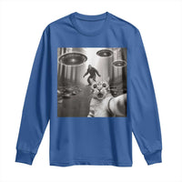 Cat Selfie With Bigfoot UFO Long Sleeve Shirt Funny Cat Lover Gifts - Wonder Print Shop