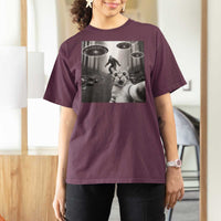 Cat Selfie With Bigfoot UFO T Shirt For Women Funny Cat Lover Gifts - Wonder Print Shop