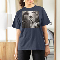 Cat Selfie With Bigfoot UFO T Shirt For Women Funny Cat Lover Gifts - Wonder Print Shop