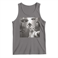 Cat Selfie With Bigfoot UFO Tank Top Funny Cat Lover Gifts - Wonder Print Shop