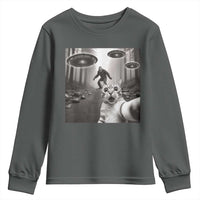 Cat Selfie With Bigfoot UFO Youth Sweatshirt Funny Cat Lover Gifts - Wonder Print Shop