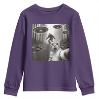 Cat Selfie With Bigfoot UFO Youth Sweatshirt Funny Cat Lover Gifts - Wonder Print Shop