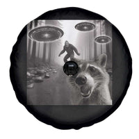 Raccoon Selfie With Bigfoot UFO Spare Tire Cover Funny Feral Lover Gifts - Wonder Print Shop