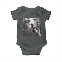 Raccoon Selfie With Bigfoot UFO Baby Onesie Funny Feral Lover Gifts - Wonder Print Shop