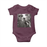Raccoon Selfie With Bigfoot UFO Baby Onesie Funny Feral Lover Gifts - Wonder Print Shop