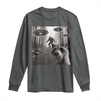 Raccoon Selfie With Bigfoot UFO Long Sleeve Shirt Funny Feral Lover Gifts - Wonder Print Shop