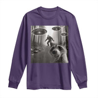 Raccoon Selfie With Bigfoot UFO Long Sleeve Shirt Funny Feral Lover Gifts - Wonder Print Shop