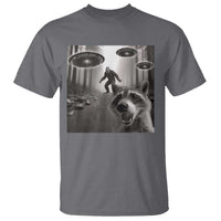 Raccoon Selfie With Bigfoot UFO T Shirt Funny Feral Lover Gifts - Wonder Print Shop