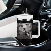 Raccoon Selfie With Bigfoot UFO Tumbler With Handle Funny Feral Lover Gifts - Wonder Print Shop