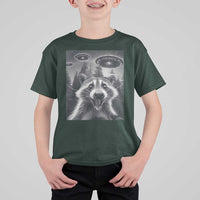Racoon Meme T Shirt For Kid Selfie With Alien UFO - Wonder Print Shop