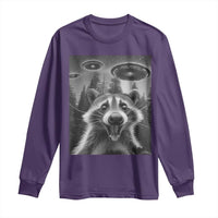 Racoon Meme Long Sleeve Shirt Selfie With Alien UFO - Wonder Print Shop