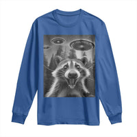 Racoon Meme Long Sleeve Shirt Selfie With Alien UFO - Wonder Print Shop