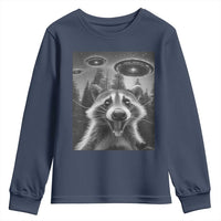 Racoon Meme Youth Sweatshirt Selfie With Alien UFO - Wonder Print Shop