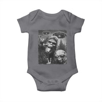 Bigfoot Selfie With Alien Baby Onesie UFO Funny Sasquatch Rock On Hand Sign - Wonder Print Shop
