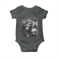 Bigfoot Selfie With Alien Baby Onesie UFO Funny Sasquatch Rock On Hand Sign - Wonder Print Shop