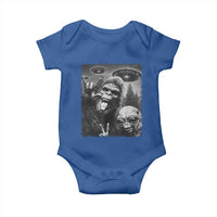Bigfoot Selfie With Alien Baby Onesie UFO Funny Sasquatch Rock On Hand Sign - Wonder Print Shop