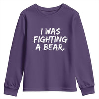Funny Injury Get Well Soon Gift Youth Sweatshirt I Was Fighting A Bear - Wonder Print Shop