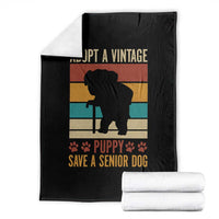 Vintage Adopt a Senior Dog Throw Blanket Rescue Animal Adoption Old Dog Shelter Pet - Wonder Print Shop