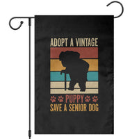 Vintage Adopt a Senior Dog Garden Flag Rescue Animal Adoption Old Dog Shelter Pet - Wonder Print Shop