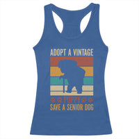 Vintage Adopt a Senior Dog Racerback Tank Top Rescue Animal Adoption Old Dog Shelter Pet - Wonder Print Shop
