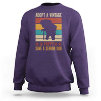 Vintage Adopt a Senior Dog Sweatshirt Rescue Animal Adoption Old Dog Shelter Pet - Wonder Print Shop