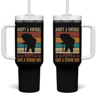 Vintage Adopt a Senior Dog Tumbler With Handle Rescue Animal Adoption Old Dog Shelter Pet - Wonder Print Shop