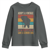 Vintage Adopt a Senior Dog Youth Sweatshirt Rescue Animal Adoption Old Dog Shelter Pet - Wonder Print Shop
