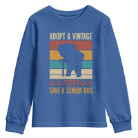 Vintage Adopt a Senior Dog Youth Sweatshirt Rescue Animal Adoption Old Dog Shelter Pet - Wonder Print Shop