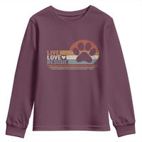 Vintage Adopt A Shelter Pet Youth Sweatshirt Live Love Rescue Cat Dog Adoption Animal Rescue - Wonder Print Shop