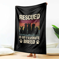 Rescued Is My Favorite Breed Throw Blanket Adopt A Shelter Pet Cat Dog Adoption Animal Rescue - Wonder Print Shop
