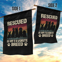 Rescued Is My Favorite Breed Garden Flag Adopt A Shelter Pet Cat Dog Adoption Animal Rescue - Wonder Print Shop