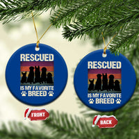Rescued Is My Favorite Breed Ceramic Ornament Adopt A Shelter Pet Cat Dog Adoption Animal Rescue - Wonder Print Shop