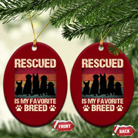 Rescued Is My Favorite Breed Ceramic Ornament Adopt A Shelter Pet Cat Dog Adoption Animal Rescue - Wonder Print Shop