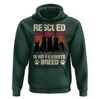 Rescued Is My Favorite Breed Hoodie Adopt A Shelter Pet Cat Dog Adoption Animal Rescue - Wonder Print Shop