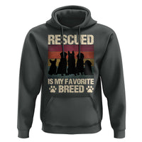Rescued Is My Favorite Breed Hoodie Adopt A Shelter Pet Cat Dog Adoption Animal Rescue - Wonder Print Shop