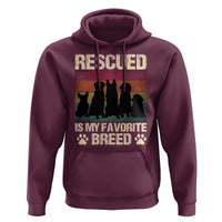 Rescued Is My Favorite Breed Hoodie Adopt A Shelter Pet Cat Dog Adoption Animal Rescue - Wonder Print Shop