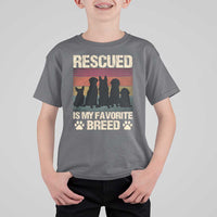 Rescued Is My Favorite Breed T Shirt For Kid Adopt A Shelter Pet Cat Dog Adoption Animal Rescue - Wonder Print Shop