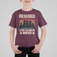 Rescued Is My Favorite Breed T Shirt For Kid Adopt A Shelter Pet Cat Dog Adoption Animal Rescue - Wonder Print Shop
