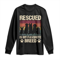 Rescued Is My Favorite Breed Long Sleeve Shirt Adopt A Shelter Pet Cat Dog Adoption Animal Rescue - Wonder Print Shop