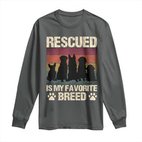 Rescued Is My Favorite Breed Long Sleeve Shirt Adopt A Shelter Pet Cat Dog Adoption Animal Rescue - Wonder Print Shop