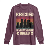 Rescued Is My Favorite Breed Long Sleeve Shirt Adopt A Shelter Pet Cat Dog Adoption Animal Rescue - Wonder Print Shop