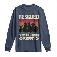 Rescued Is My Favorite Breed Long Sleeve Shirt Adopt A Shelter Pet Cat Dog Adoption Animal Rescue - Wonder Print Shop