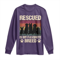 Rescued Is My Favorite Breed Long Sleeve Shirt Adopt A Shelter Pet Cat Dog Adoption Animal Rescue - Wonder Print Shop