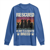 Rescued Is My Favorite Breed Long Sleeve Shirt Adopt A Shelter Pet Cat Dog Adoption Animal Rescue - Wonder Print Shop