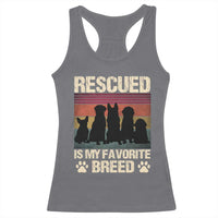 Rescued Is My Favorite Breed Racerback Tank Top Adopt A Shelter Pet Cat Dog Adoption Animal Rescue - Wonder Print Shop