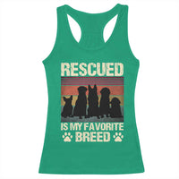Rescued Is My Favorite Breed Racerback Tank Top Adopt A Shelter Pet Cat Dog Adoption Animal Rescue - Wonder Print Shop